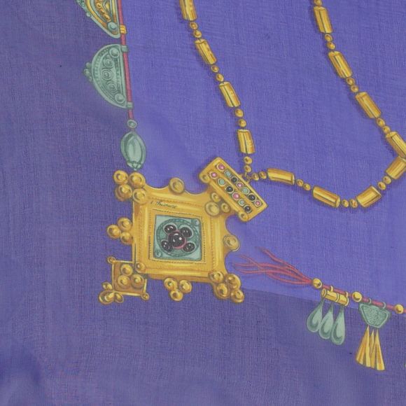 Hermes Parures Des Sables Scarf	Printed Silk	90 Blue - Picture 4 of 5